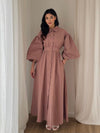 Elina Cotton Button Down Maxi Dress with Belt