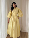 Elina Cotton Button Down Maxi Dress with Belt