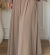 Noor Asymmetrical Top & Flowing Skirt – Black Purple And Beige
