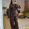 Rüya&Co Aurelia Tailored Top - Modest Belted Top - Linen Feel - Top Only