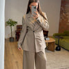 Rüya&Co Aria Blazer Set - Ruched Button & Belted Blazer With Tailored Style Pants