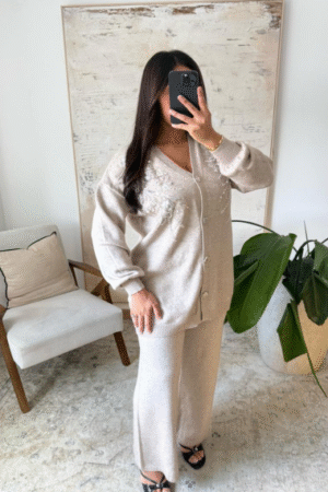 Rüya&Co Embellished Cardigan Co Ord Set